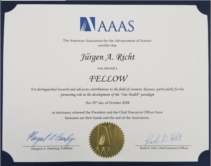 AAAS Fellow certificate